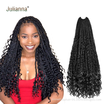 Julianna Synthetic Pre Looped Crochet River Boho Box Braid Messy Bohemian Box Braid Boho Box Braid